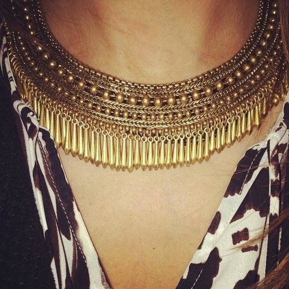 :: Stella & Dot Gold Tansy Fringe Collar Necklace - Picture 7 of 9